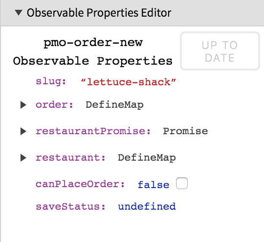 The CanJS Devtools Panel Observable Properties Editor Expanding Object